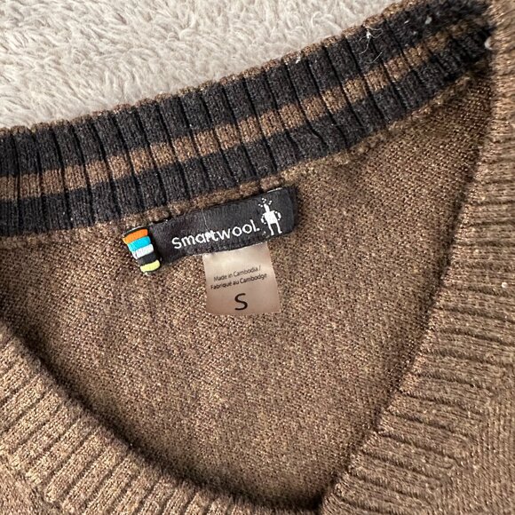 Smartwool Men's Sparwood Brown Wool Blend Sweater SMALL - Picture 3 of 7